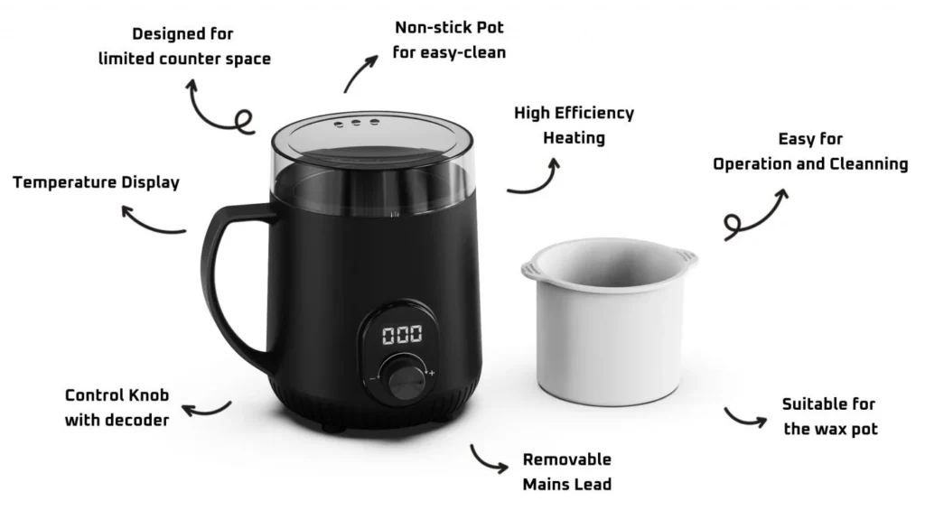 Wax Heater And Silicone Tub Pw2b 1